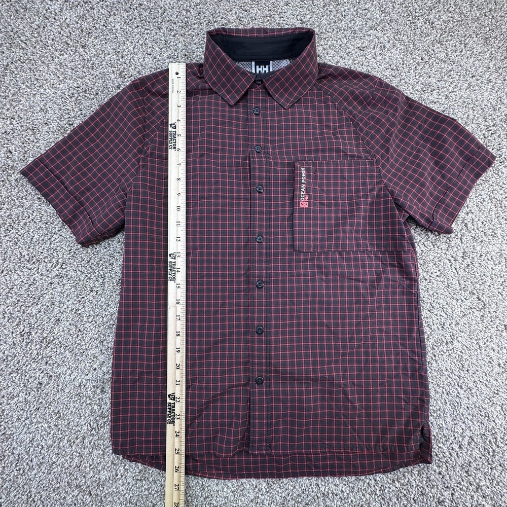 Helly Hansen Shirt Mens Size Small Red Vented Ocean Power Sailing Short Sleeve - Picture 7 of 7